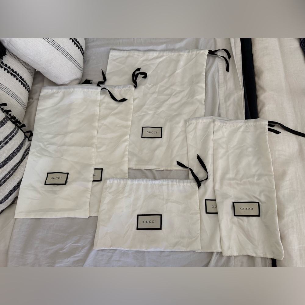 Gucci Cream Dust Bags with Black Accents